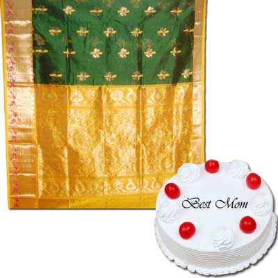 "Venkatagiri Cotton saree with checks -SLSM-115 - Click here to View more details about this Product
